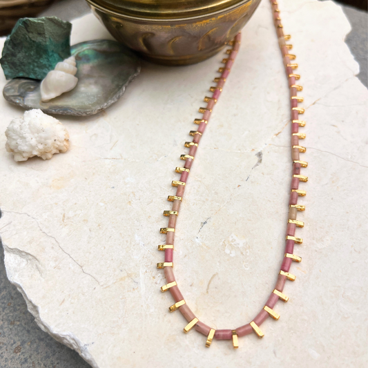 שרשרת נור ורוד וזהב