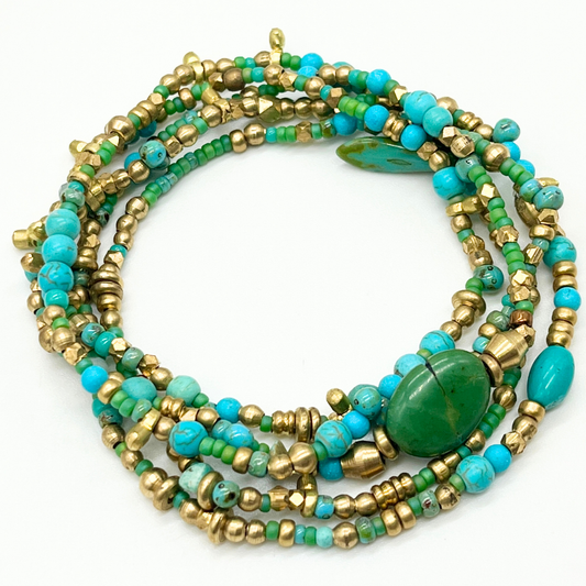 צמיד ליפוף טורקיזים 5 שכבות